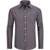 JupiterSecret Camicia Casual da Uomo in Cotone a Quadri con Bottoni, Camicia da Abito da Lavoro, con Taschino sul Petto