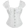 Generisch Corsetto elegante body modellante con design a bottoni e maniche a sbuffo, perfetto per feste e uso quotidiano. Versatile per ogni stagione, ideale da abbinare a gonne e camicie in denim, bianco, M