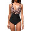 CUPSHE Costume da bagno intero per donna Avvolgente ritaglio frontale Incrociato Cinghie regolabili Costumi da bagno con laccetti sul retro