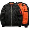 BEDSETS Giacca Bomber Uomo con Collo Tondo Impermeabile MA-1 | Giacca Bomber | Giacca Militare con Multi Tasche, Nero , XL