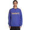 Timberland Established 1973 Embroidery Logo Brush Back Crew Neck Clematis Blue WB Maglia di Tuta Uomo