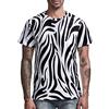COSAVOROCK Maglietta Stampa Zebra Manica Corta da Uomo XXL