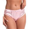 Satini Slip in Raso di Seta - Bordo Elastico Morbido, Lingerie Elegante Confortevole, Slip Sissy (Rosa Baby, M)
