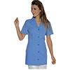 tessile astorino Ricamo 0 - Camice da Lavoro Donna - Celeste - Divisa per Maestra, Imprese di Pulizia, Parrucchiera, Estetista, Scuola Infanzia - Casacca Personalizzata (S)