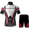FLYIFE Abbigliamento Ciclismo Set Manica Corta Tuta Ciclismo Uomo Completo Ciclismo Estivo Con Pantaloncini Imbottiti in 9D Gel Traspirante e Ad Asciugatura Rapida (TYP-14,L)