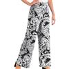 BODYWEAR LTD Pantaloni palazzo da donna a gamba larga, a vita alta, per yoga, lounge, leggeri, in viscosa, estivi, casual, da spiaggia, Motivo cachemire nero., 52-54