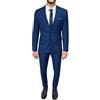 Evoga Abito Completo Uomo Sartoriale Smoking Vestito Elegante Cerimonia (52, #C1 Blu Micro Fantasia)