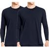 Nutria Biancheria intima termica Parte superiore Uomo Confezione da 2 pezzi Pile interno Maniche lunghe Biancheria intima termica Maglietta termica Parte superiore termica Base Layer Top per Uomini