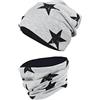 TupTam Berretto e Sciarpa Scaldacollo Coordinati per Bambini, Stelle Nero/Grigio Sreziato, 56-58