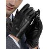 GSG SINCE 1998 Guanti Pelle Uomo Invernali Foderato in Lana touch screen Guanti Caldo Nero S