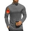 Ekouaer Maglia Termiche da Uomo Invernale Biancheria Intimo Termica a Maniche Lunghe a Collo Alto Grigio M