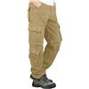 uxxnjfg Pantaloni Cargo Uomo Lavoro Eleganti Elasticizzati Pantaloni Tasconi Laterali Militari Larghi Tattici Softshell con vestibilità Casual Cotone Abbigliamento Clothing Cachi XL