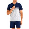 Il Granchio Pigiama Uomo Corto in Cotone GP1123 (IT, Testo, XXL, Regular, Regular, Standard, Grigio)