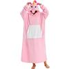 Luojida Pigiama Animale Donna Felpa Gigante Coperta Plaid con Maniche Hoodie Blanket Sweatshirt Taglie Forti Pullover Coperta Indossabile, Idee Regalo per Carnevale, Halloween o Natale(Taglia unica, Rosa)