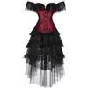 Hengzhifeng Corsetto con Spalline e Gonna Vittoriano Costume | Vestito Carnevale Dama Corsetto