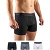 Glance Underwear Premium Bamboo Boxer da uomo (confezione da 3) - traspirante - morbido come la seta - mutande da uomo in bambù con elastico in vita e senza etichetta fastidiosa per un comfort