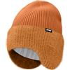 ATNKE Maglia Beanie Cappello con Paraorecchie per Uomo e Donna, Elasticizzato Spesso Caldo Pile Foderato Usato Tutti Giorni Inverno Morbido con Risvolto Lana Teschio Berretto Regali/Caramel