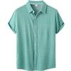 Xmiral Camicetta Camicia Top Uomo Casual Hawaii Stampata Camicia Manica Corta Monopetto Colletto Turn-Down Camicia (M,Verde-14)