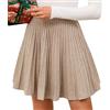 Adigaber Gonne Mini a Maglia Donna Linea A Gonna Plissata a Vita Alta