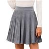Adigaber Gonne Mini a Maglia Donna Linea A Gonna Plissata a Vita Alta