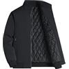 Generic Giacca da uomo alla moda spessa in pile invernale foderata in caldo cappotto con colletto con cerniera tasca parka da lavoro cargo giacca a vento, Cotone nero, 5XL