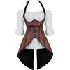 Hengzhifeng Corsetto Steampunk Costumi Carnevale Donna Pirata (EUR 48-50,Marrone)