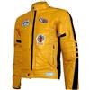 CRAFTED CRAFTS LTD Giacca da uomo classica in pelle gialla Cafe Racer-Biker Style
