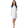 Leo Corsetteria Camicia da Notte 100% Caldo Cotone Donna Serafino No Polsini Marca Arcte Bianco Blu Taglia XL FBA