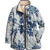 Uwdiohq Giacca Invernale Trapuntata Stampata Da Donna Taglie Forti, Abbottonata A Maniche Lunghe, Imbottita Leggera Giacconi Di Marca (Navy, Xxl) Piumino 100 Grammi Cappotto Autunno Blauer