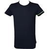 Dirk Bikkembergs T-Shirt Uomo Bikkembergs Maglietta Manica Corta Girocollo Cotone Elasticizzato Articolo BKK1UTS09SI, Navy, XL