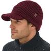 TOP-EX DryKnit 50% lana merino uomo donna cappello invernale con visiera - impermeabile antivento Beanie Beanie caldo foderato in pile lavorato a maglia per grandi teste, 94596_Borgogna, XL/XXL