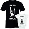 Puzzletee Coppia T-shirt e Body Festa del Papà Padre Figlio Papà Rock, Baby Rock - Maglietta Padre e Figlio - Maglietta Padre e Figlia - Idea Regalo