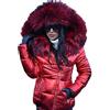 ENEN Cappotto Piumino Cotone Imbottito Parka Cappuccio Donna Invernali Elegante Giubbotto Trincea Addensare Caldo Leggero Piuma Maniche Lunghe Felpa Giacca Outwear (Rosso,M)