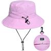Malaxlx Bob - Cappello da pescatore, impermeabile, da donna, cappello da sole, cappelli da spiaggia, cappello da pioggia pieghevole, cappello estivo esterno anti UV, Viola - Impermeabile, Taglia unica