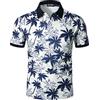 AIOIDI Polo da Uomo con Stampa Albero di Cocco a Maniche Corte Top da Vacanza Hawaiane