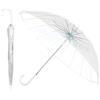 Generisch Ombrello trasparente a bolle d'aria Canopy Rainproof Ombrelli trasparenti per adulti, perfetto per matrimoni e lauree foto - J Hook si apre automaticamente, Chiaro Bianco-16 costole
