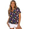 tiorhooe Camicia hawaiana da donna anni '80 e '90 estiva retrò hawaiana a maniche corte da donna vintage con bottoni