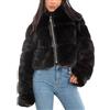 Toocool Pelliccia Sintetica Cappuccio Donna Pellicciotto Corto Ecopelliccia Giacca Z9001 [nero,S/L]