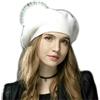 Brillabenny Basco Berretto Donna Lana Cashmere PON PON Pelliccia Vera Cappello Cuffia Donna Hat cap Luxury