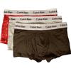 Calvin Klein Confezione 3 Boxer Uomo tripack CK Articolo UU2664G Low Rise Trunk 3PK, CA5 SD LG cl mln,gx GY,br BT w/wh WB, L