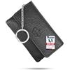 Baur since 1976 Baur portachiavi da donna in vera pelle - astuccio chiavi con anello in metallo e chiusura a bottone - piccolo portafoglio con cerniera per banconote, monete e carte (Nero)