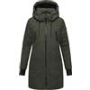 Navahoo Cappotto invernale da donna alla moda, parka caldo con (cappuccio rimovibile) e spallacci interni, Winterzart 14 S-6XL, verde oliva scuro, L