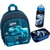 minimutz Zaino asilo dinosauro TRex ragazzi - Personalizzato con nome - Zaino per bambini con tasca anteriore - 2 scomparti 25 x 31 x 10 cm