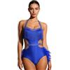 Freebily Abito da Ballo Latino Americano Donna con Piume Vestito Danza Moderna Jazz Collo Halter Body Ginnastica Ritmica con Strass Balletto Leotards Abito da Pattinaggio