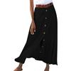 EFOFEI Donna Gonne Estiva Stampata a Pieghe Gonna in Cotone Lino Spacco Gonna Lunga Spiaggia Boho