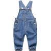 KIDSCOOL SPACE KIDSCOOL Salopette Jeans Bambino, Denim Strappato con Bavaglino | Salopette neonato in denim, tuta unisex strappata e consumata, fodera a quadretti, outfit morbido
