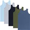 LOREZA ® 5 Ragazzi Biancheria Canottiere Intima 100% Cotone Senza Cuciture Laterali Canotta