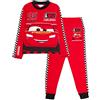Disney - Pigiama lungo per bambini Cars, motivo Lightning McQueen, da indossare come pilota da corsa, set di biancheria da notte, Rosso, 5-6 Years