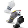 Juclise Calzini a compressione Coolmax Bamboo, calzini da corsa corti, calzini sportivi traspiranti e traspiranti (IT, Numero, 42, 47, Regular, Regular, Nero + Bianco + Grigio Mezzanotte)