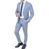 Mat Sartoriale Abito Completo Uomo Sartoriale Celeste Chiaro Slim Fit Vestito Elegante Cerimonia (52)